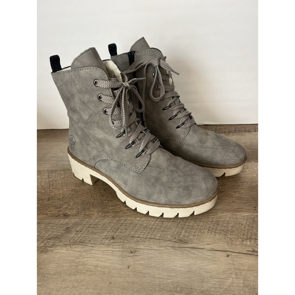 Rieker Fleece Lined Boots Gray Size 39